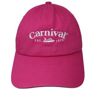 Carnival Strapback Hat Pink One Size Adjustable Embroidered Vent Holes